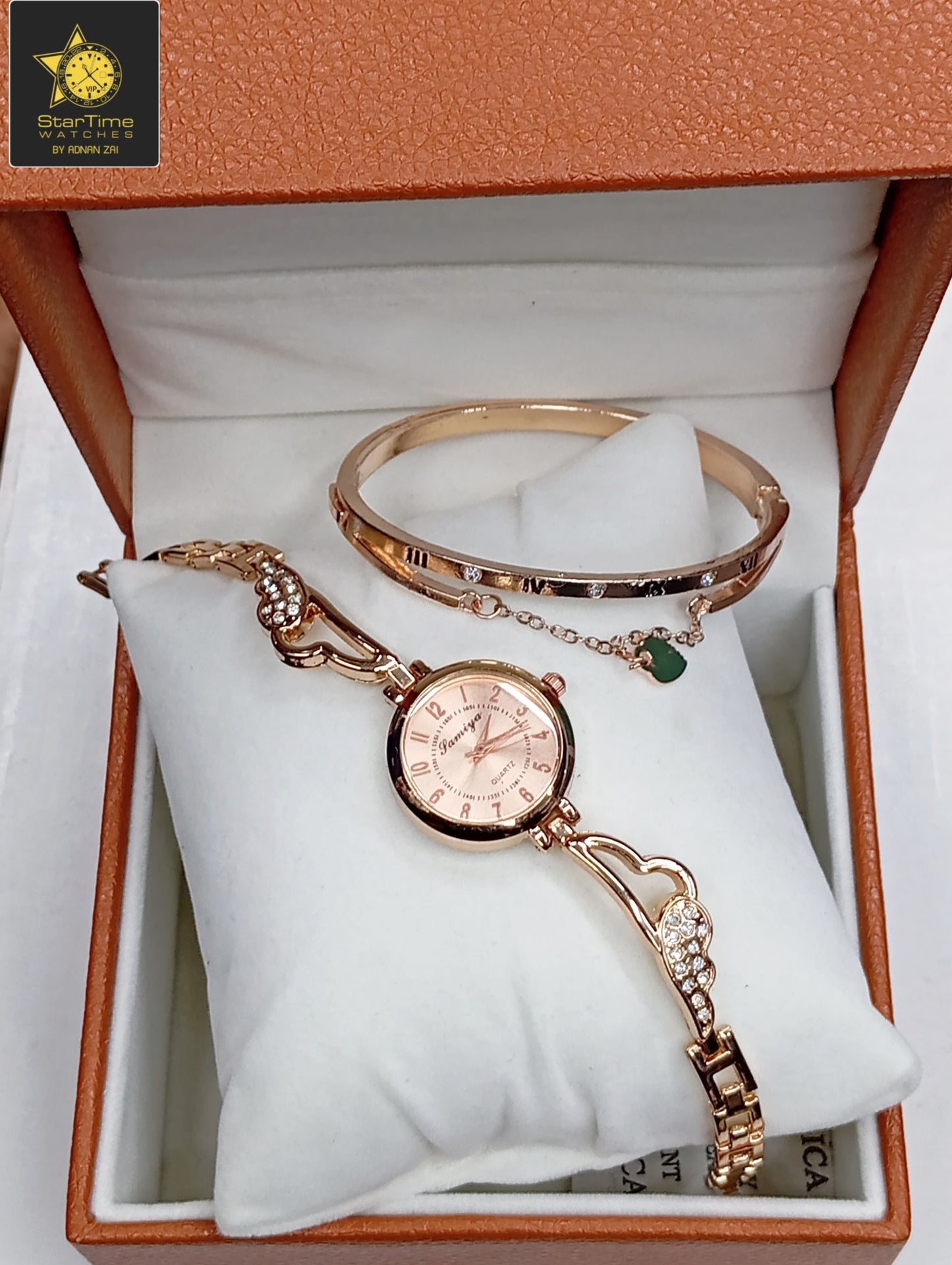 GIRL'S GIFT SET GIRLS STONE JEWELRY WATCH