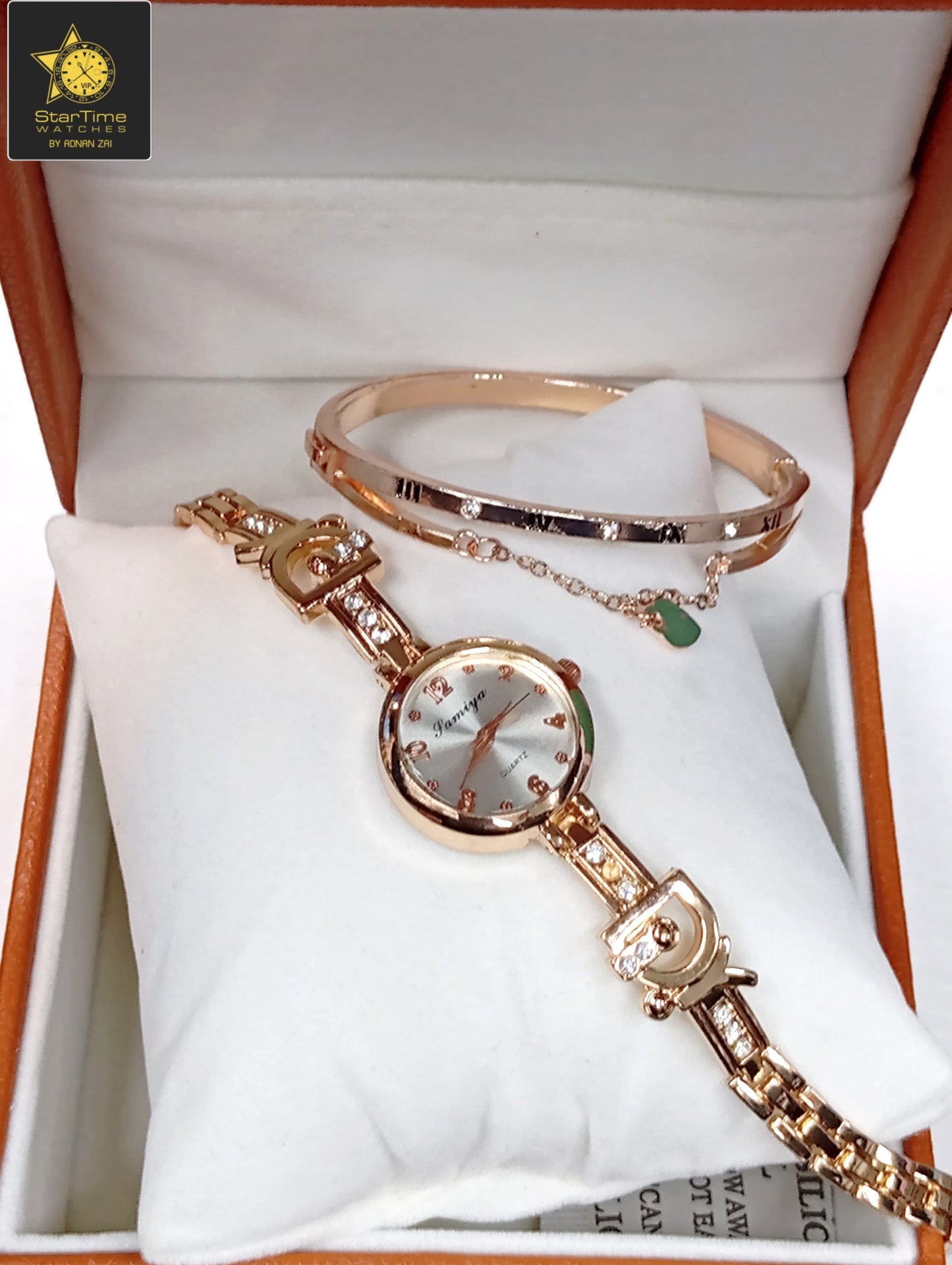 GIRL'S GIFT SET GIRLS STONE JEWELRY WATCH