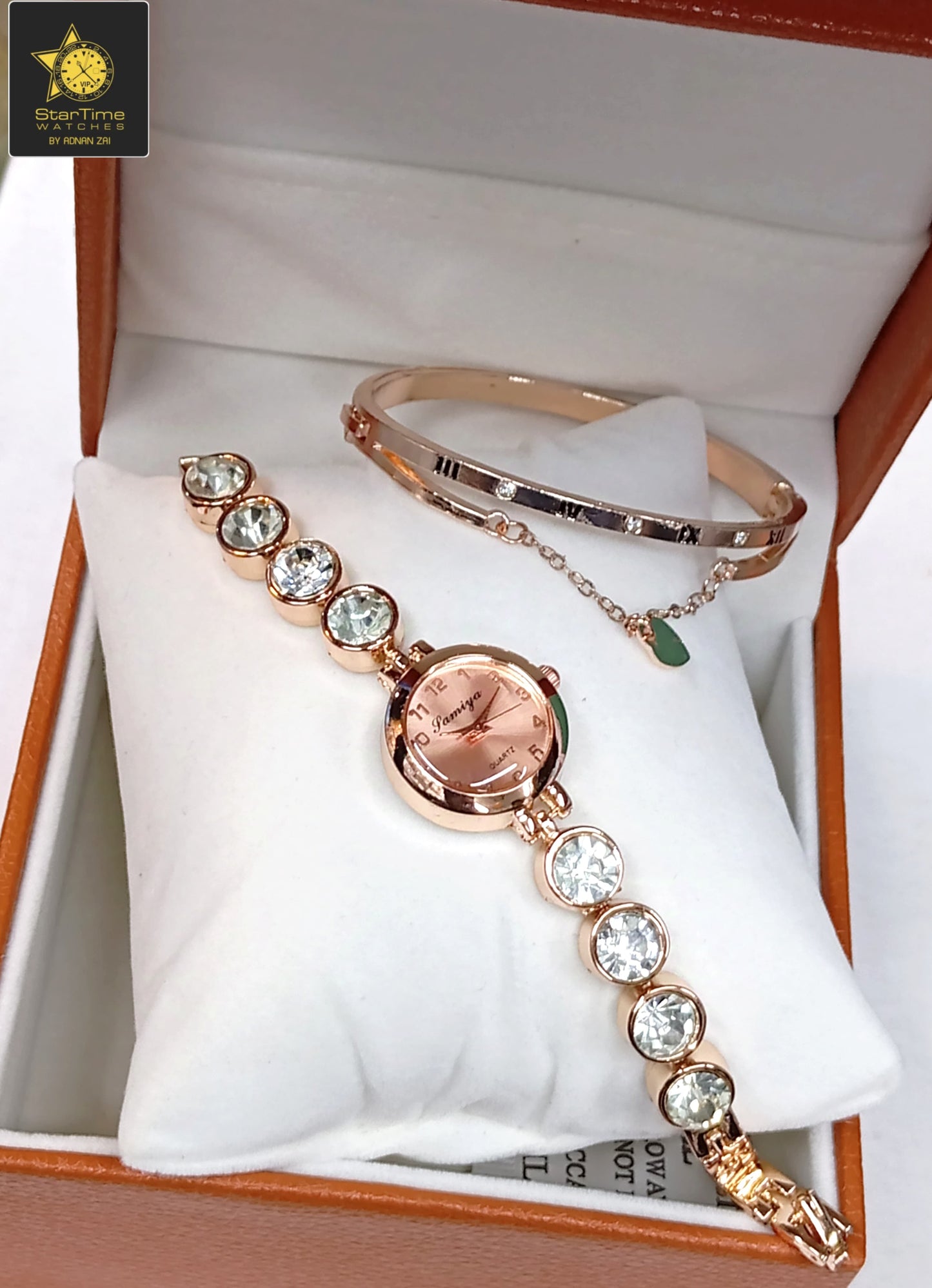 GIRL'S GIFT SET GIRLS STONE JEWELRY WATCH