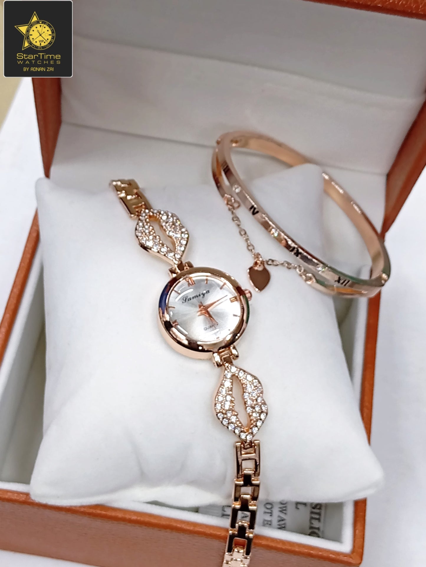 GIRL'S GIFT SET GIRLS STONE JEWELRY WATCH